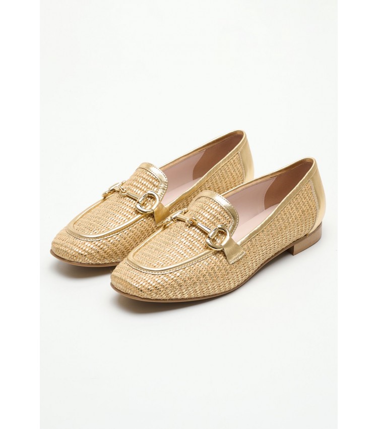 Women Moccasins 2440.10459 Gold Mat Mortoglou