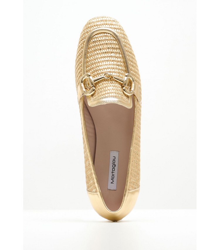 Women Moccasins 2440.10459 Gold Mat Mortoglou