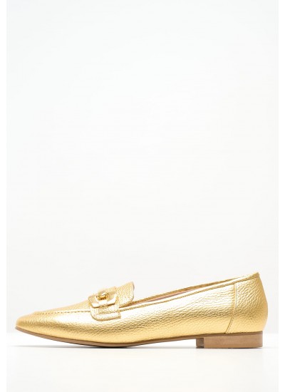 Women Moccasins 2440.10463 Gold Leather Mortoglou