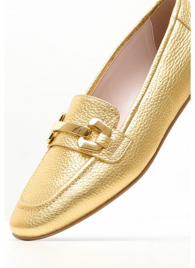 Women Moccasins 2440.10463 Gold Leather Mortoglou