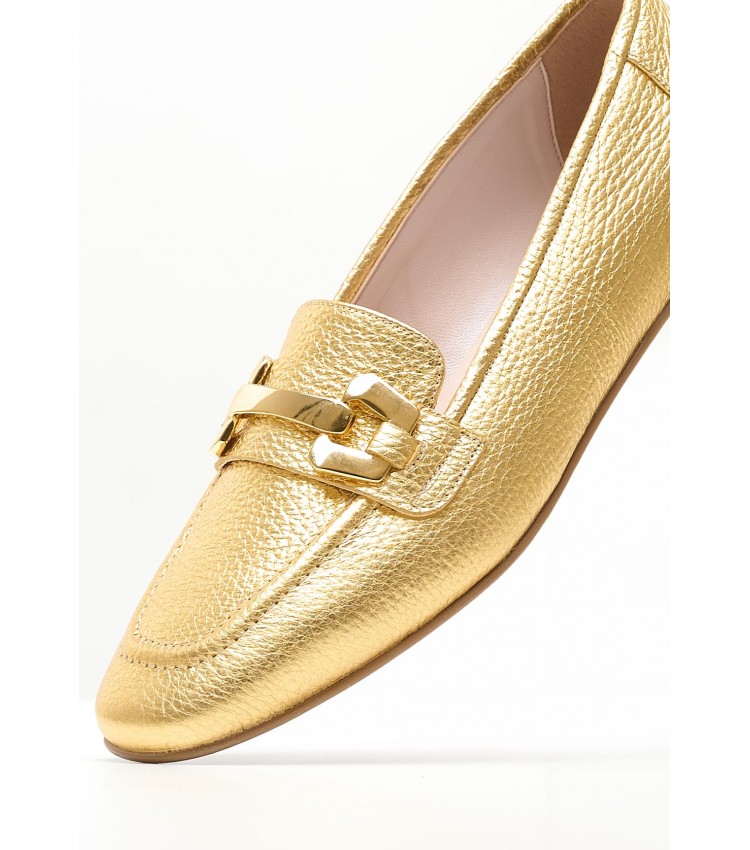 Women Moccasins 2440.10463 Gold Leather Mortoglou