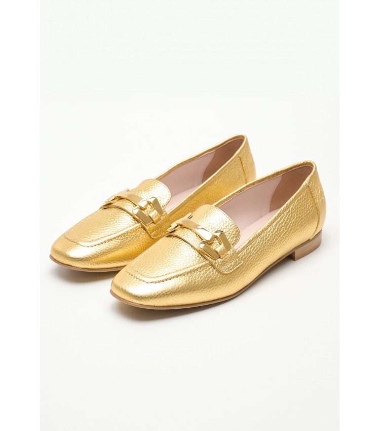 Women Moccasins 2440.10463 Gold Leather Mortoglou