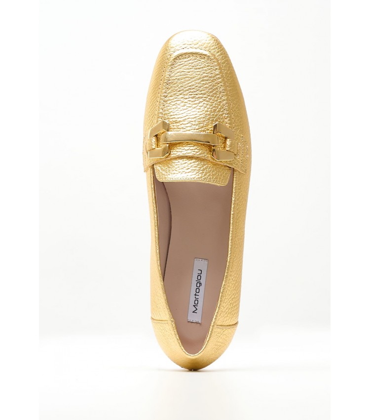 Women Moccasins 2440.10463 Gold Leather Mortoglou