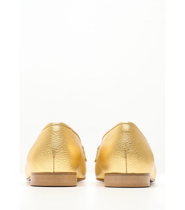 Women Moccasins 2440.10463 Gold Leather Mortoglou