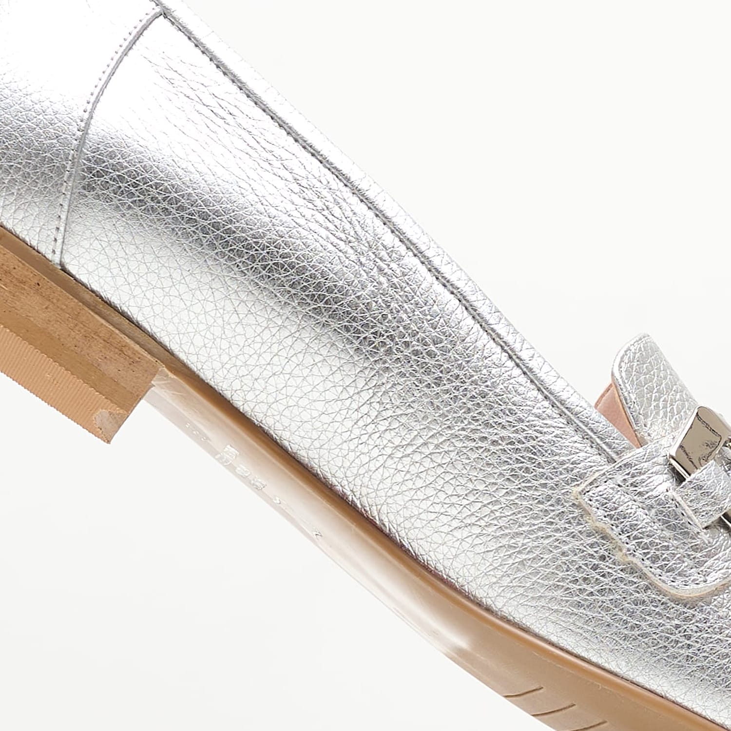 Women Moccasins 2440.10463 Silver Leather Mortoglou Women Moccasins 2440.10463 Silver Leather Mortoglou