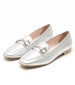 Women Moccasins 2440.10463 Silver Leather Mortoglou