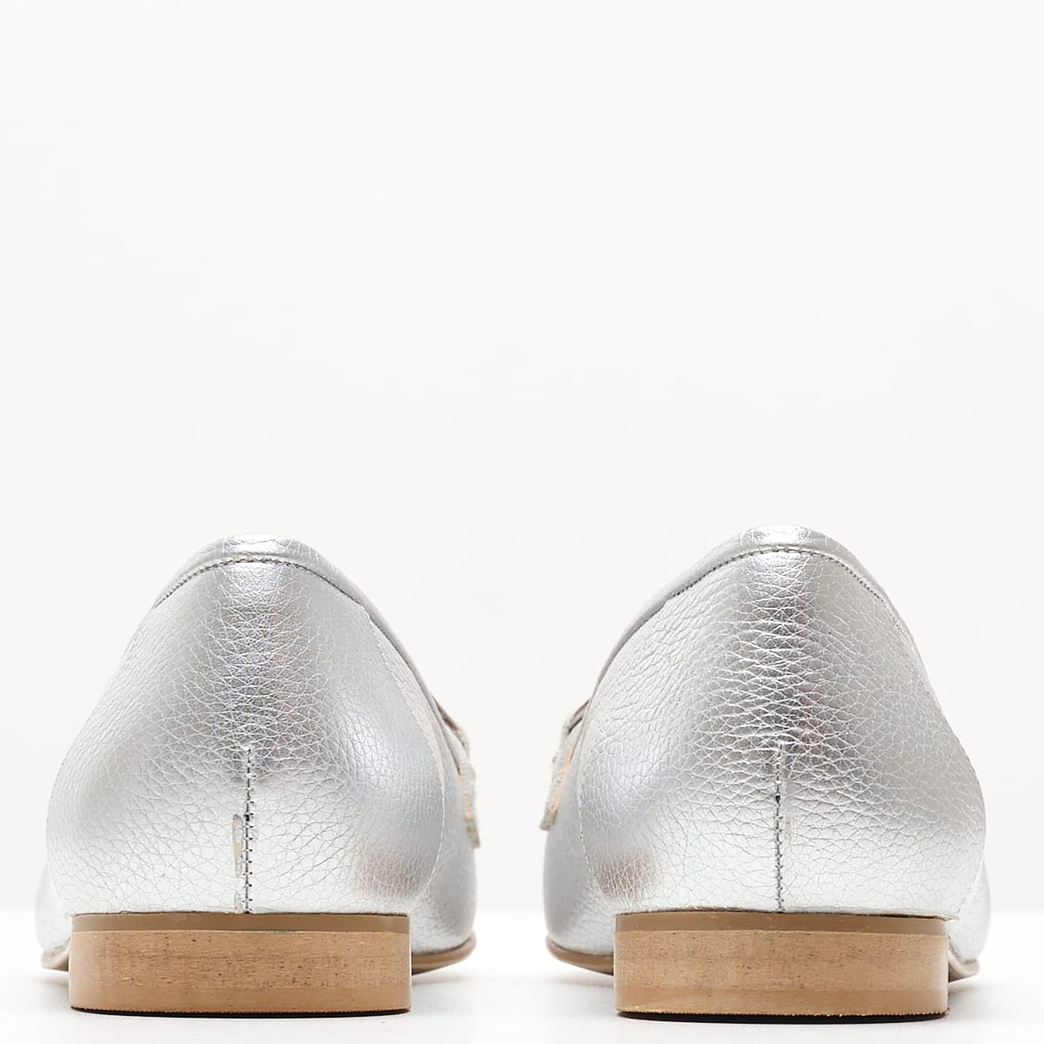 Women Moccasins 2440.10463 Silver Leather Mortoglou Women Moccasins 2440.10463 Silver Leather Mortoglou