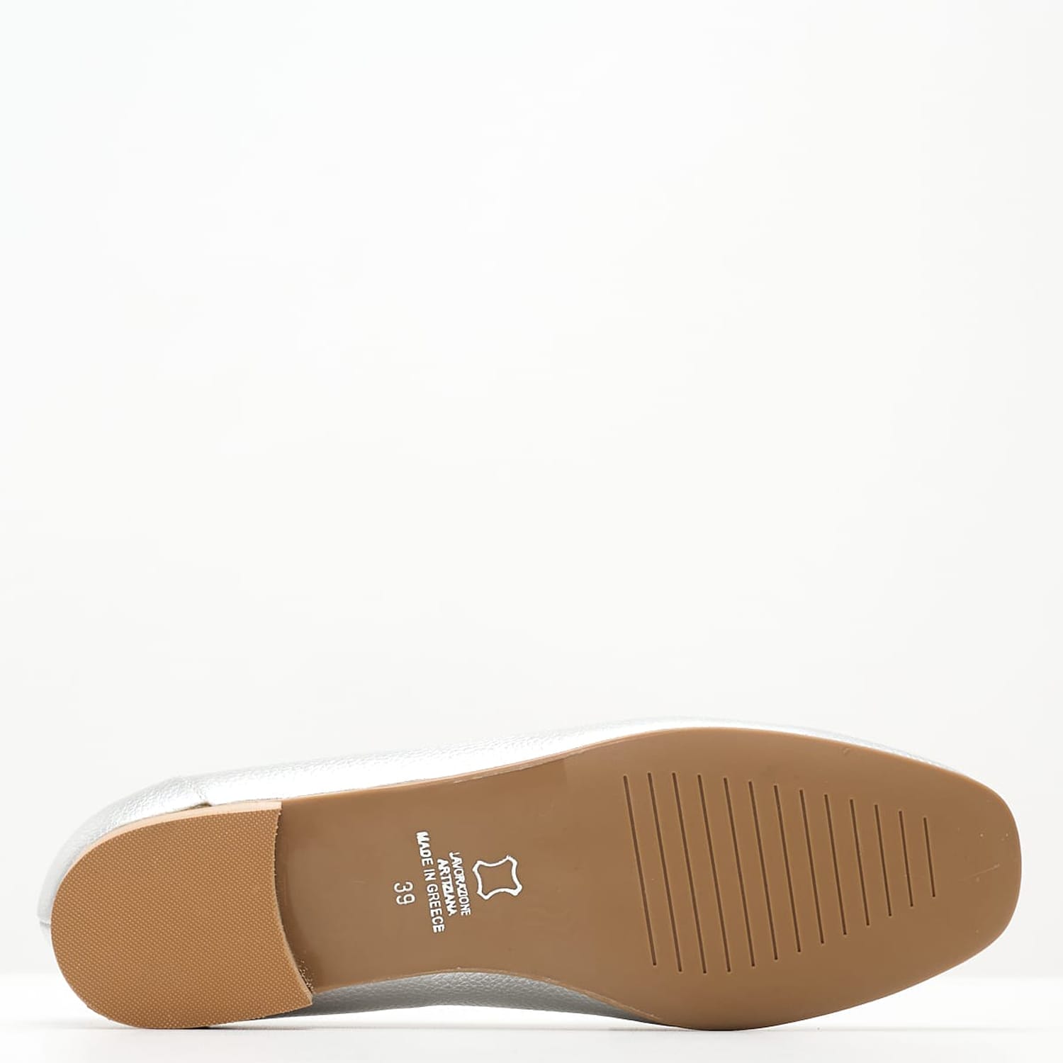 Women Moccasins 2440.10463 Silver Leather Mortoglou Women Moccasins 2440.10463 Silver Leather Mortoglou