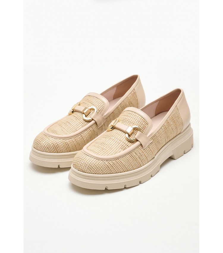 Women Moccasins 2440.20020 Beige Mat Mortoglou