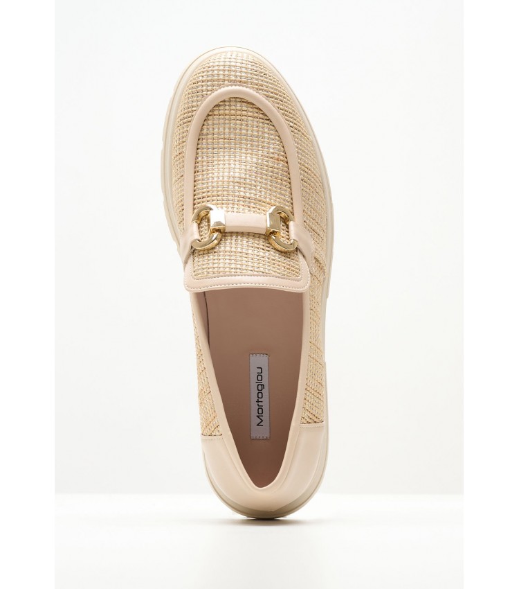 Women Moccasins 2440.20020 Beige Mat Mortoglou