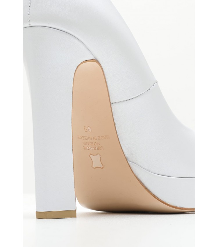 Women Pumps & Peeptoes High 2450.100500 White Leather Mortoglou