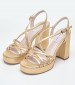 Women Sandals 2450.74201A Gold Leather Mortoglou