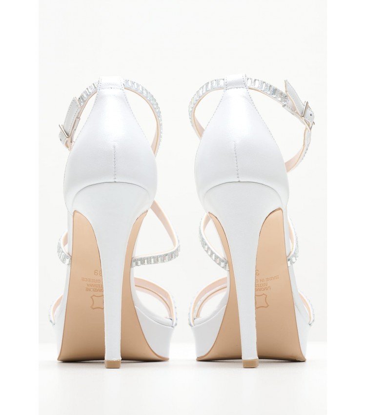 Women Sandals 2450.916112L White Leather Mortoglou