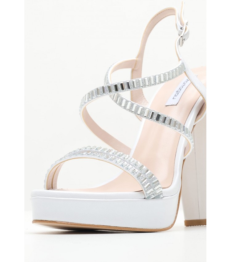 Women Sandals 2450.916120 White Leather Mortoglou