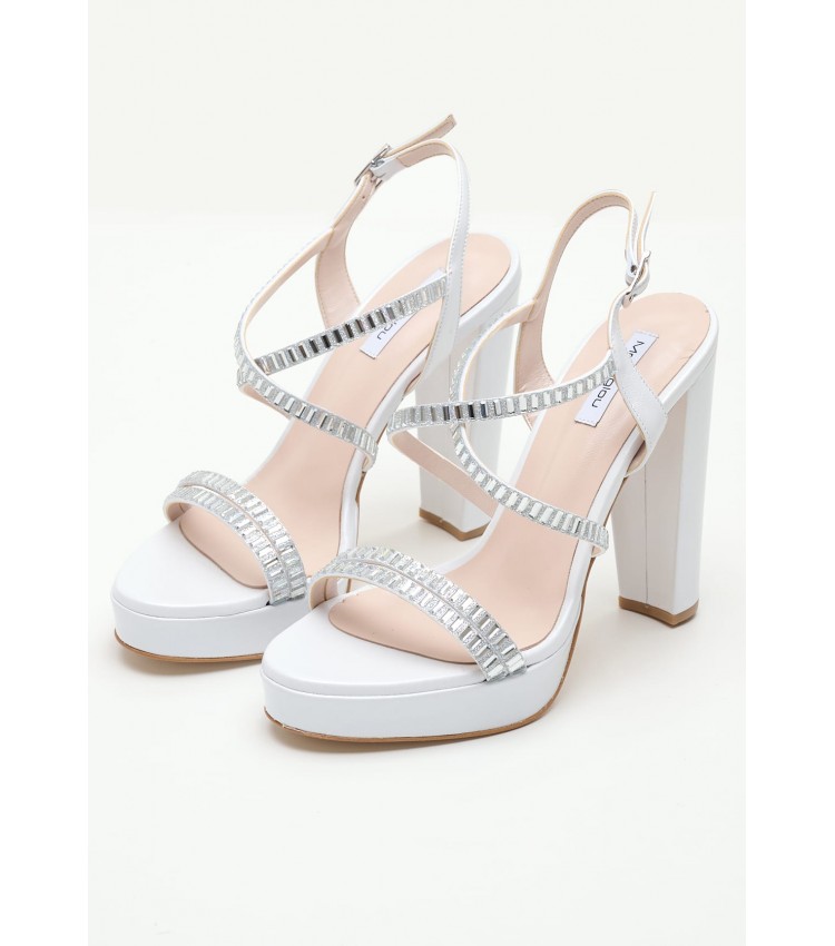 Women Sandals 2450.916120 White Leather Mortoglou