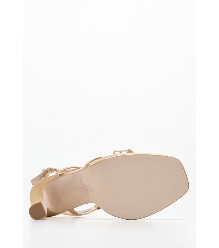 Women Sandals 2450.93706 Gold Leather Mortoglou