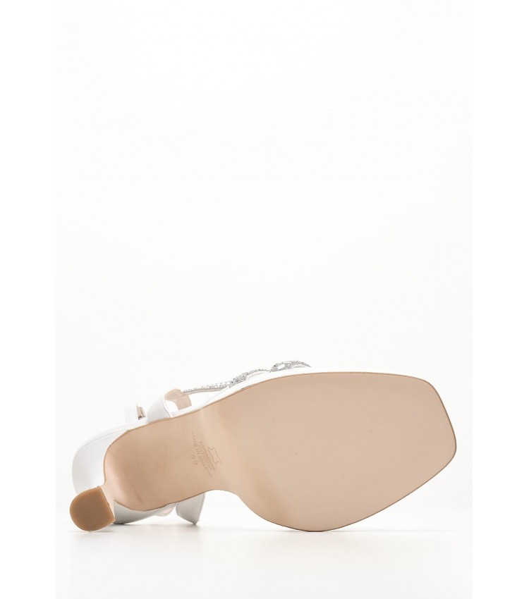 Women Sandals 2450.93712A White Leather Mortoglou