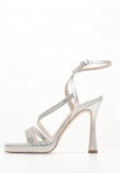 Women Sandals 2450.93712A Silver Leather Mortoglou