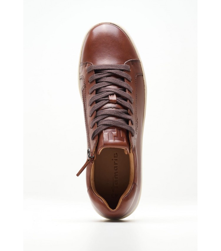 Men Casual Shoes 13601 Brown Leather Tamaris