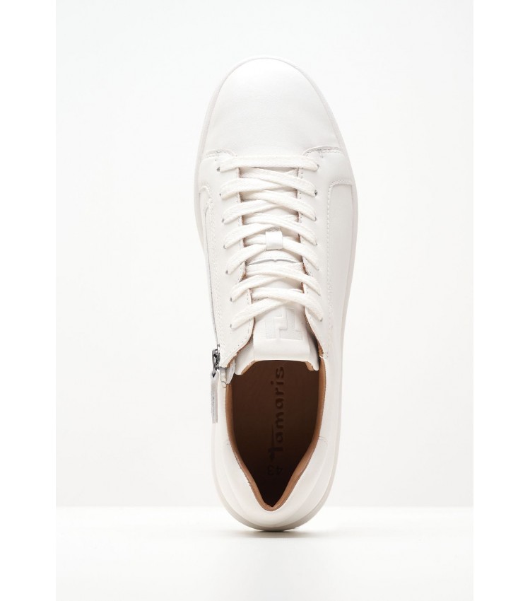 Men Casual Shoes 13601 White Leather Tamaris