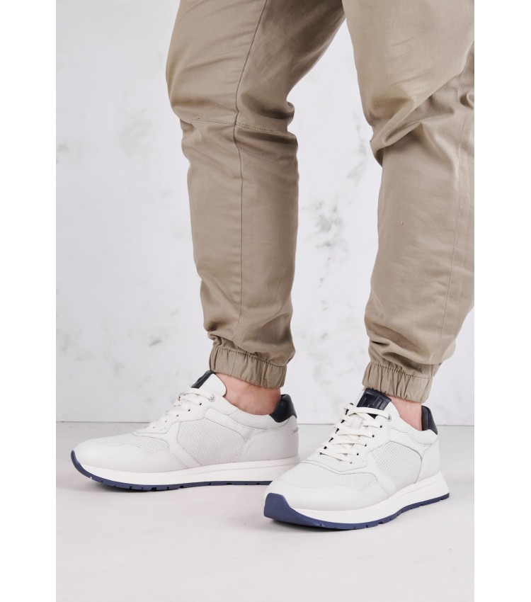 Men Casual Shoes 13602 White Leather Tamaris