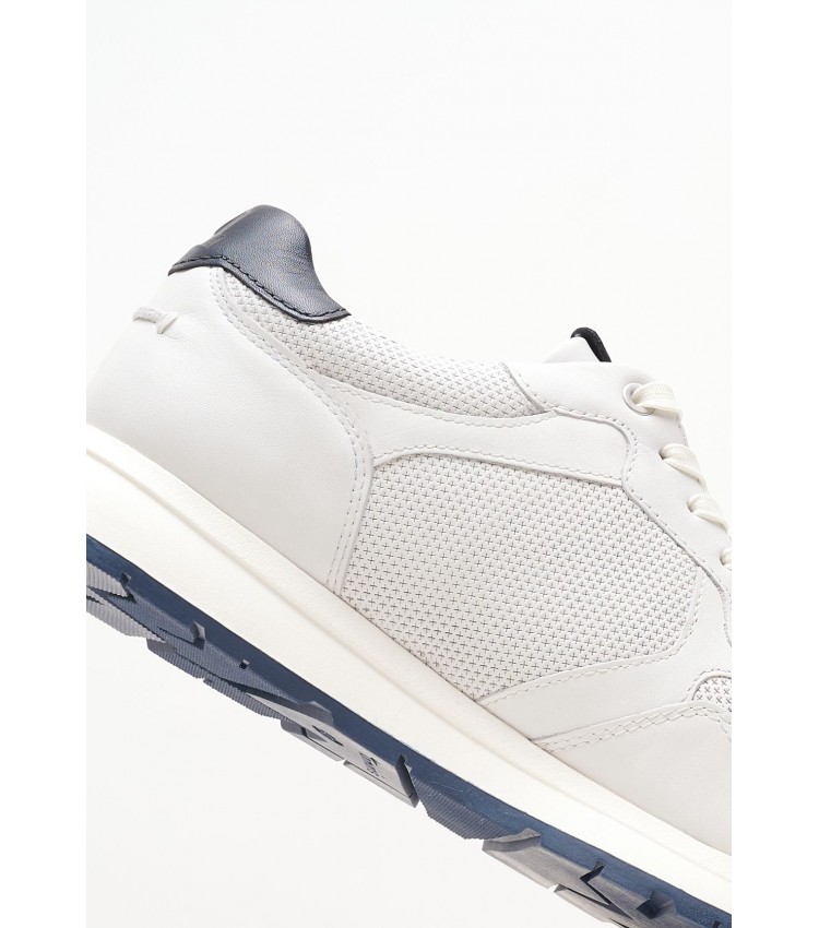 Men Casual Shoes 13602 White Leather Tamaris