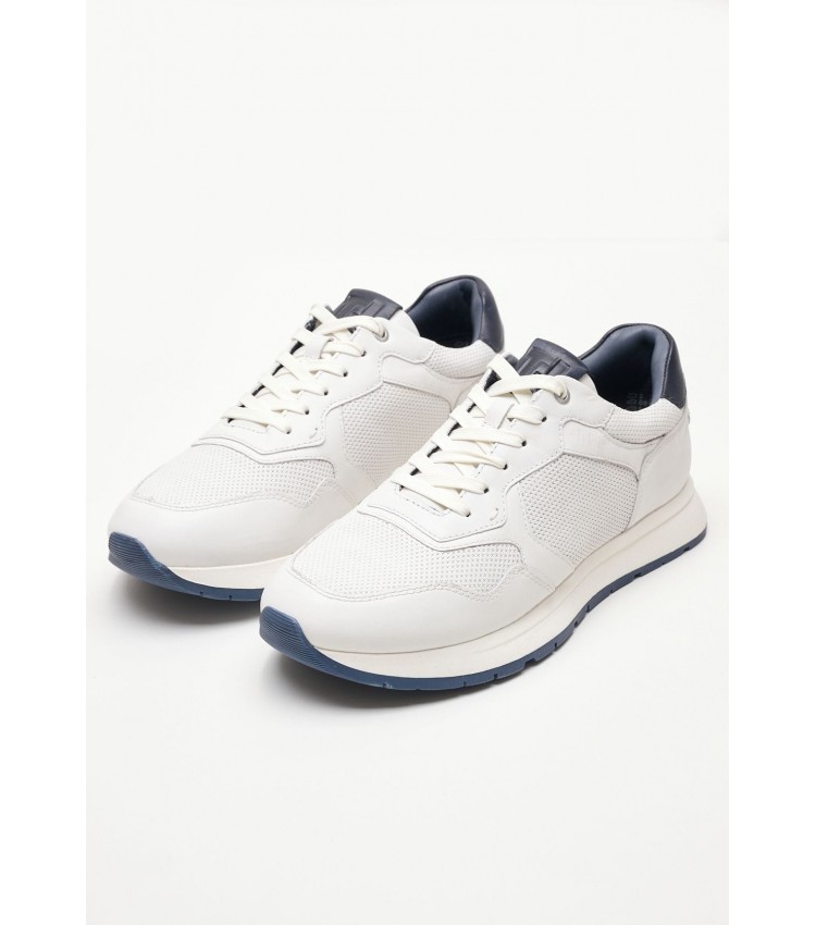 Men Casual Shoes 13602 White Leather Tamaris