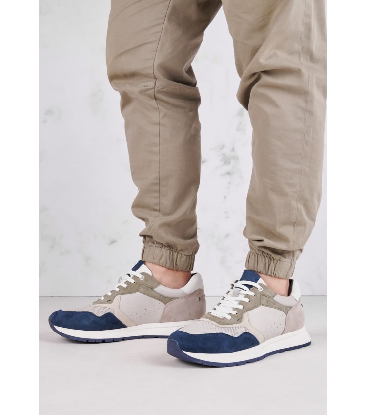 Men Casual Shoes 13602 Grey Leather Tamaris