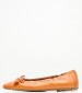 Women Balerinas 22107 Orange Leather Tamaris