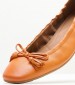 Women Balerinas 22107 Orange Leather Tamaris