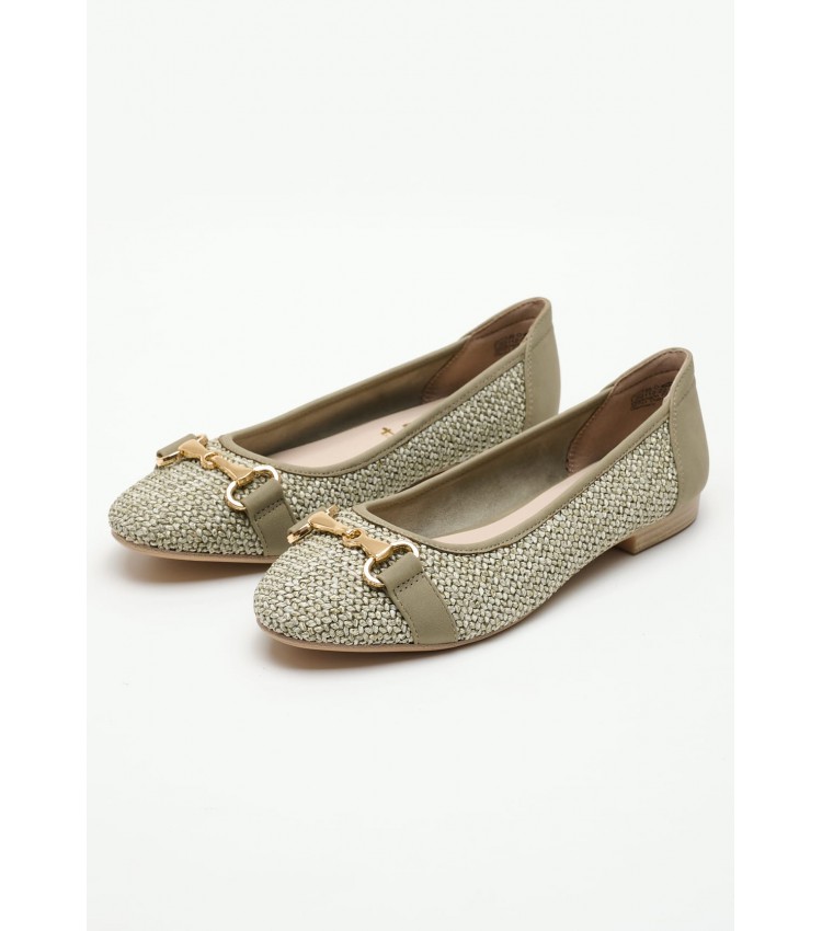 Women Balerinas 22112.N Olive Mat Tamaris