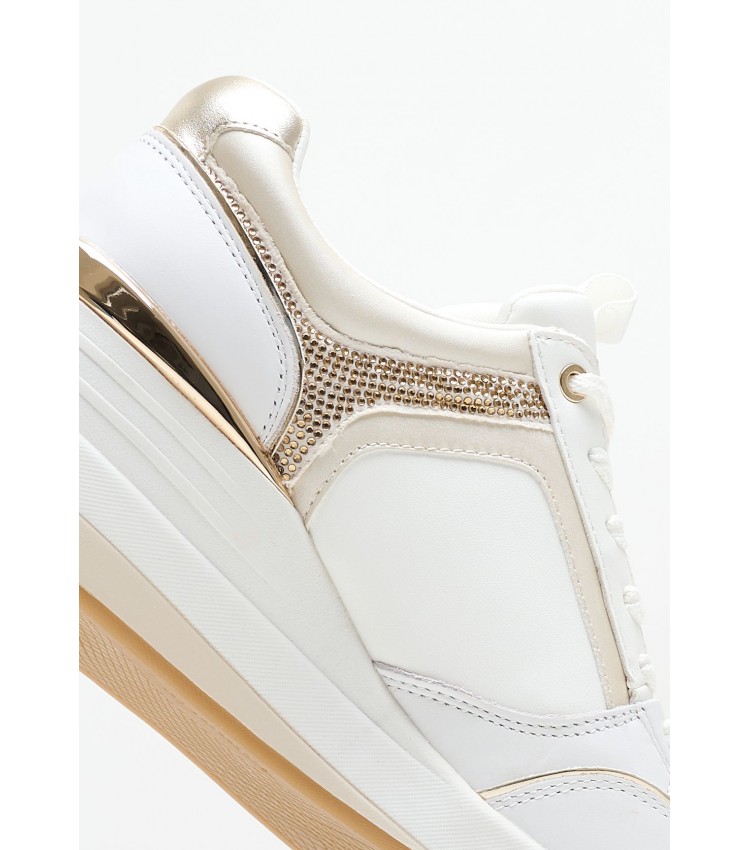 Women Casual Shoes 23703 White Leather Tamaris