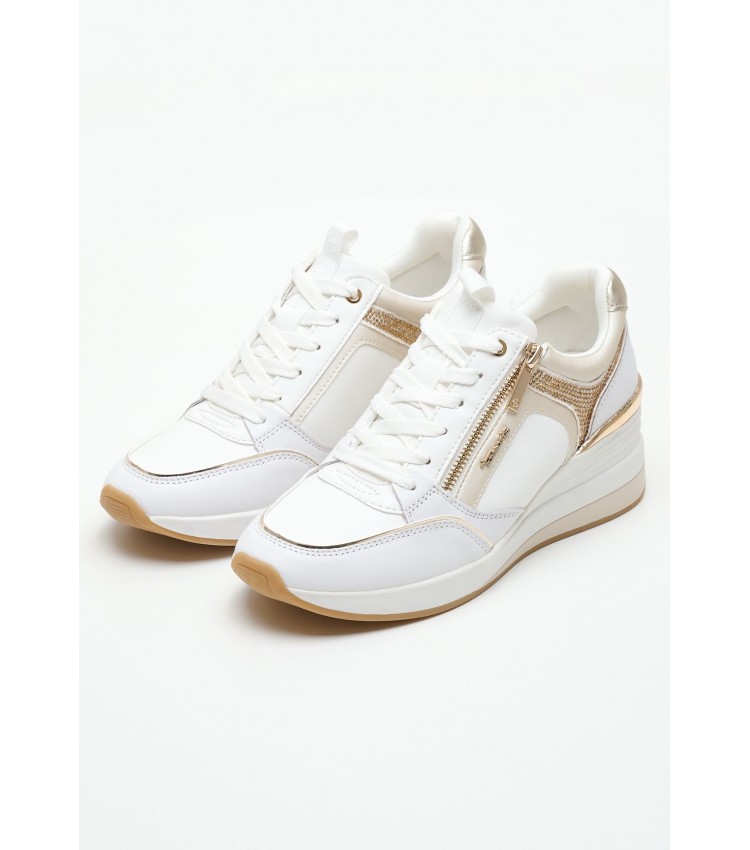 Women Casual Shoes 23703 White Leather Tamaris