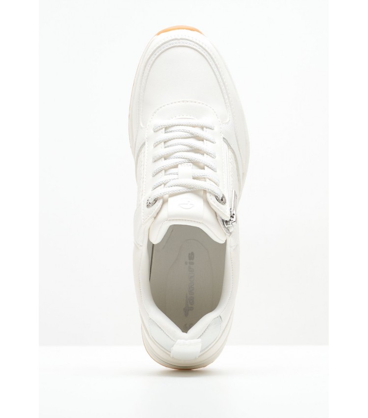 Women Casual Shoes 23721 White ECOleather Tamaris