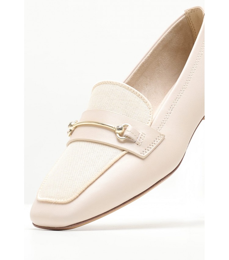 Women Moccasins 24224 Beige Leather Tamaris