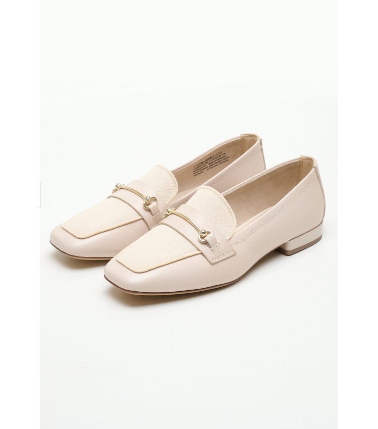 Women Moccasins 24224 Beige Leather Tamaris