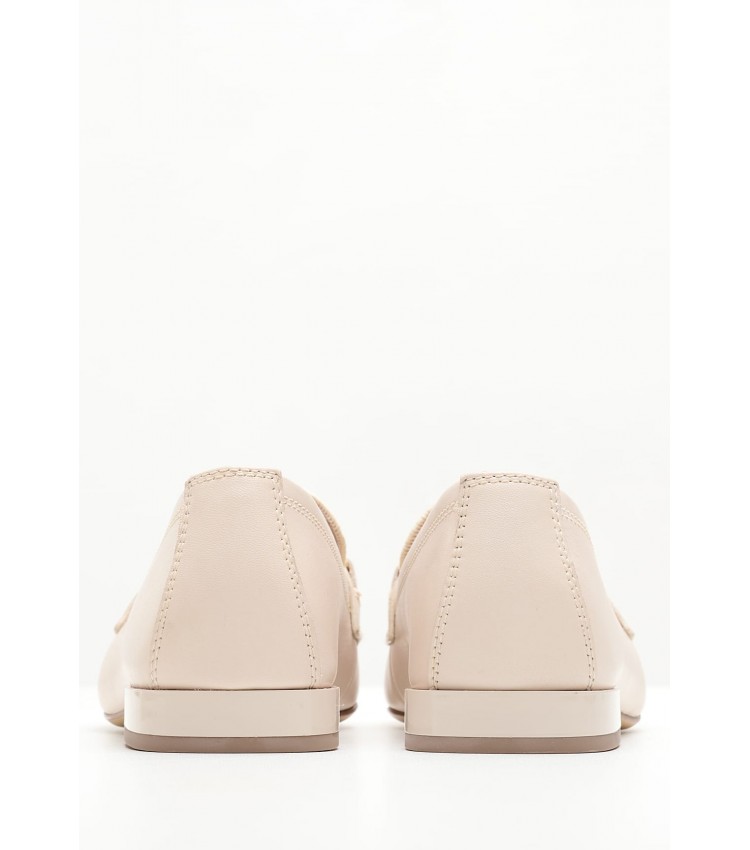 Women Moccasins 24224 Beige Leather Tamaris