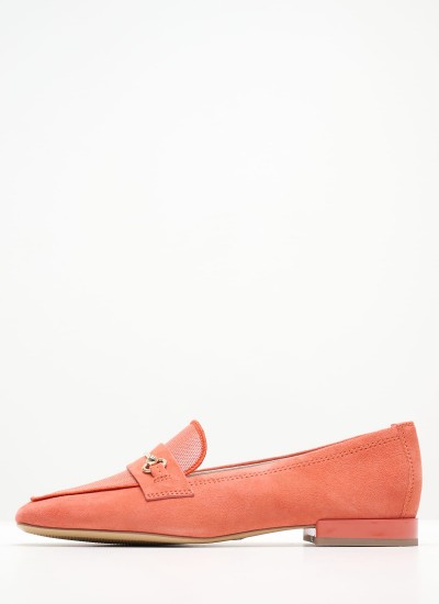 Women Moccasins 24224 Orange Leather Tamaris