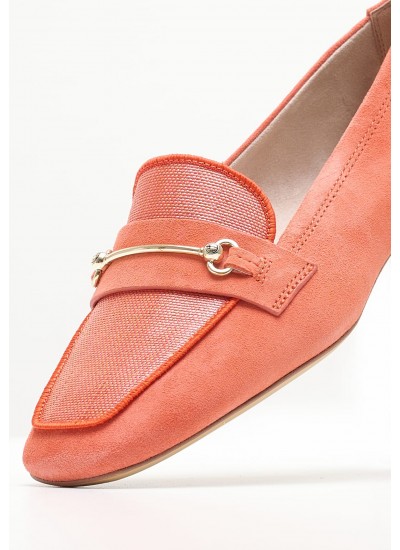 Women Moccasins 24224 Orange Leather Tamaris