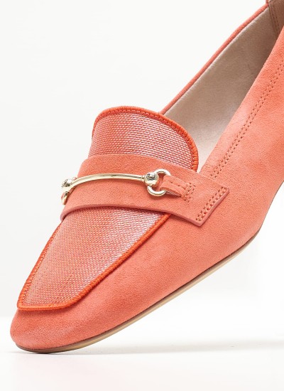 Women Moccasins 24224 Orange Leather Tamaris