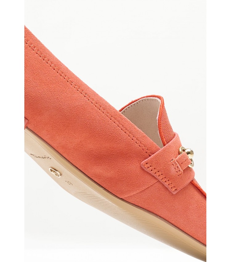 Women Moccasins 24224 Orange Leather Tamaris