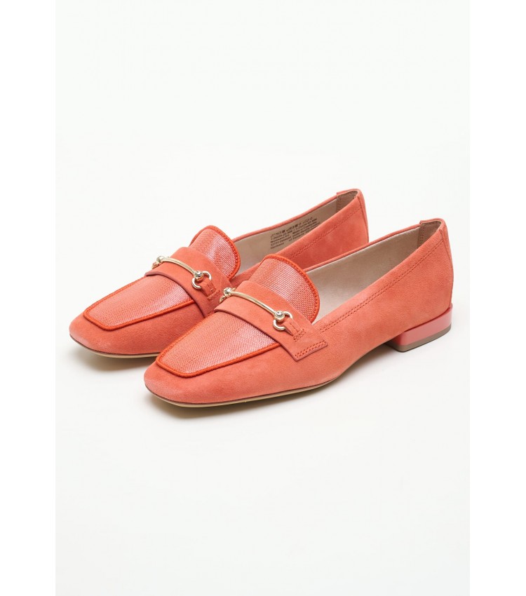 Women Moccasins 24224 Orange Leather Tamaris