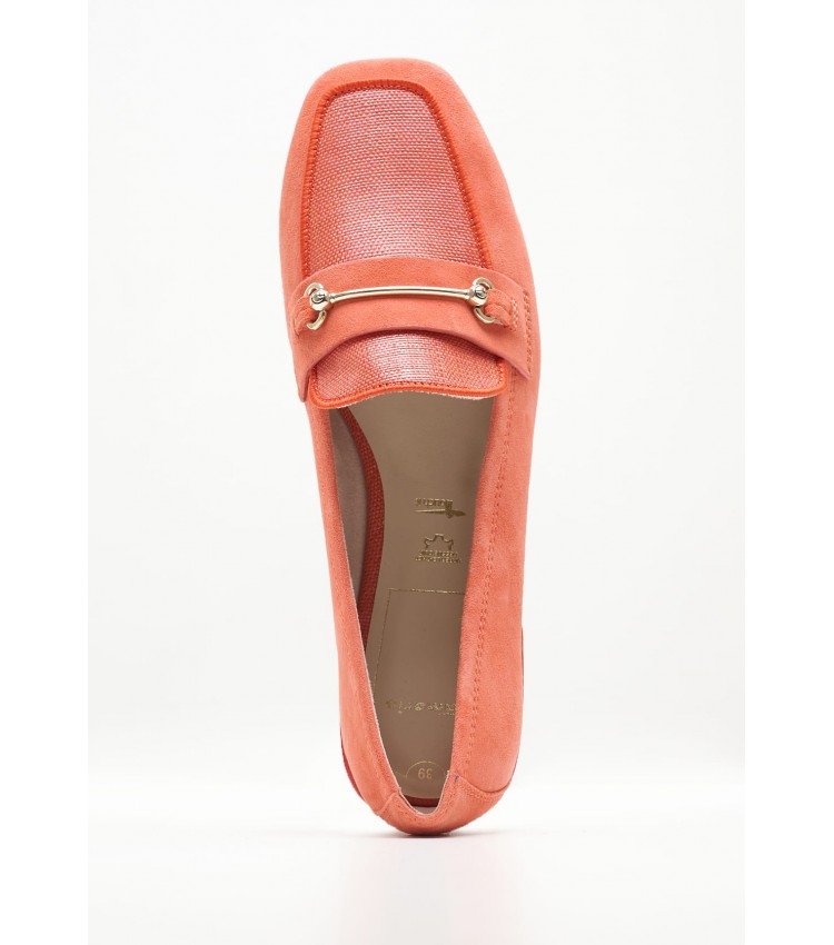 Women Moccasins 24224 Orange Leather Tamaris