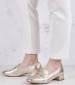 Women Moccasins 24309 Gold Leather Tamaris