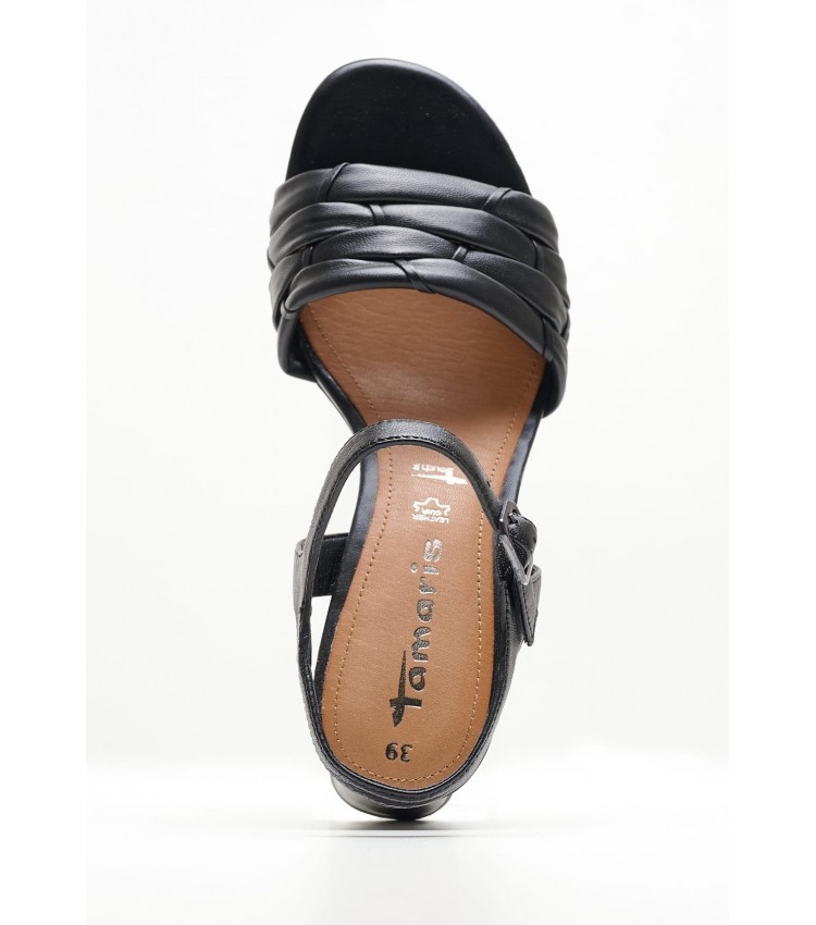 Women Sandals 28005 Black Leather Tamaris