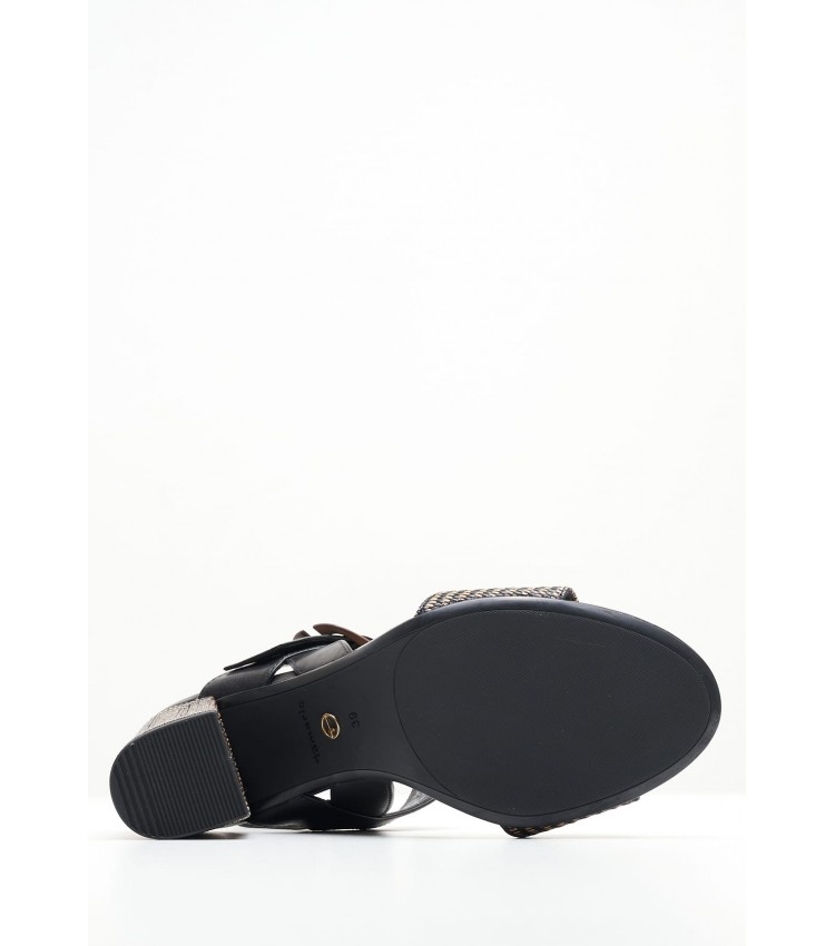 Women Sandals 28015 Black Leather Tamaris