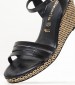 Women Platforms Low 28046 Black Leather Tamaris