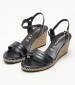 Women Platforms Low 28046 Black Leather Tamaris