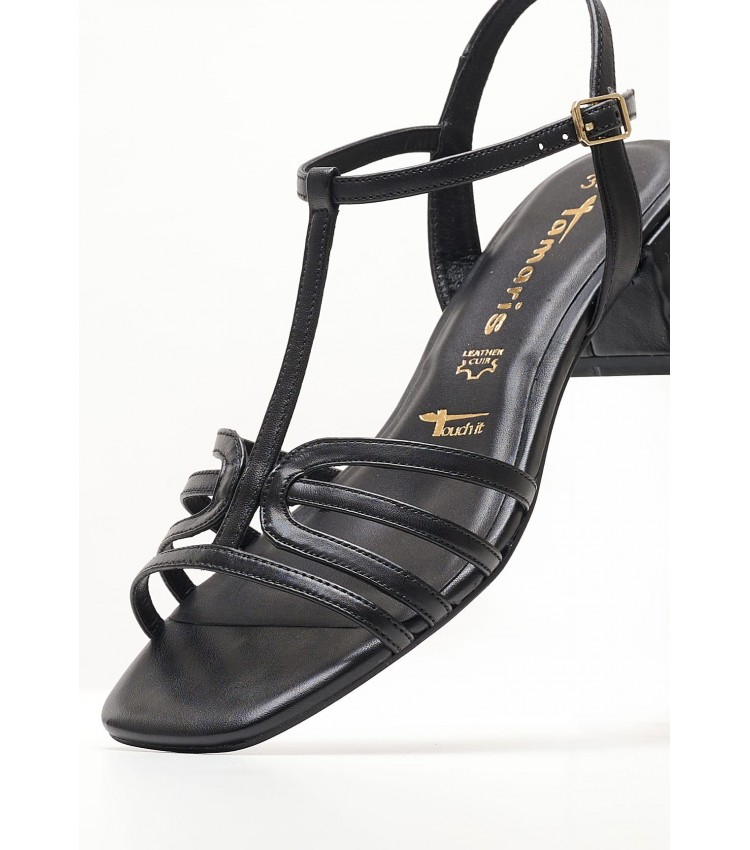 Women Sandals 28223 Black Leather Tamaris