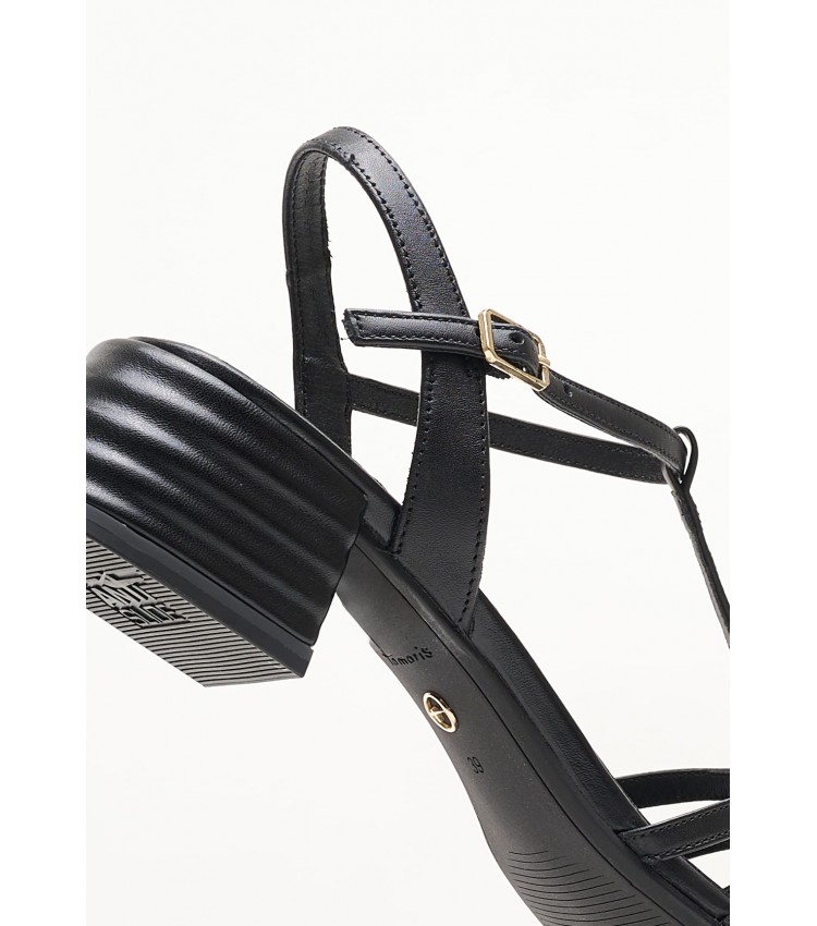 Women Sandals 28223 Black Leather Tamaris